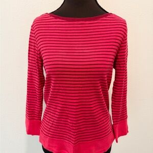 Halogen Red and Black Striped Long Sleeve Top